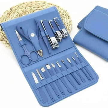 Premium Stainless Steel Manicure Pedicure Kit 16 Pcs Travel Friendly
