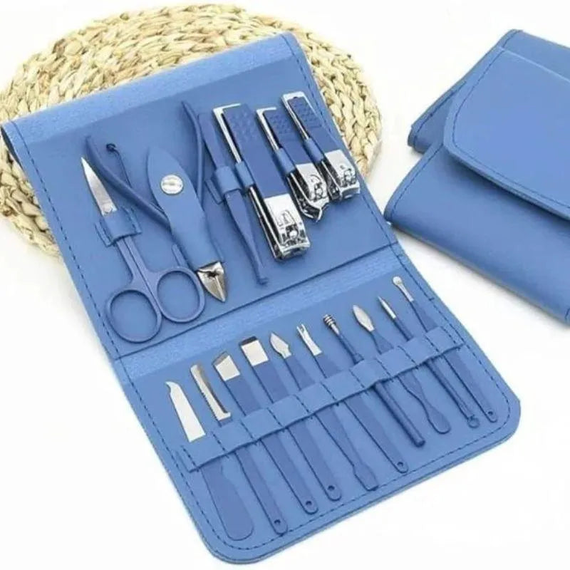 Premium Stainless Steel Manicure Pedicure Kit 16 Pcs Travel Friendly