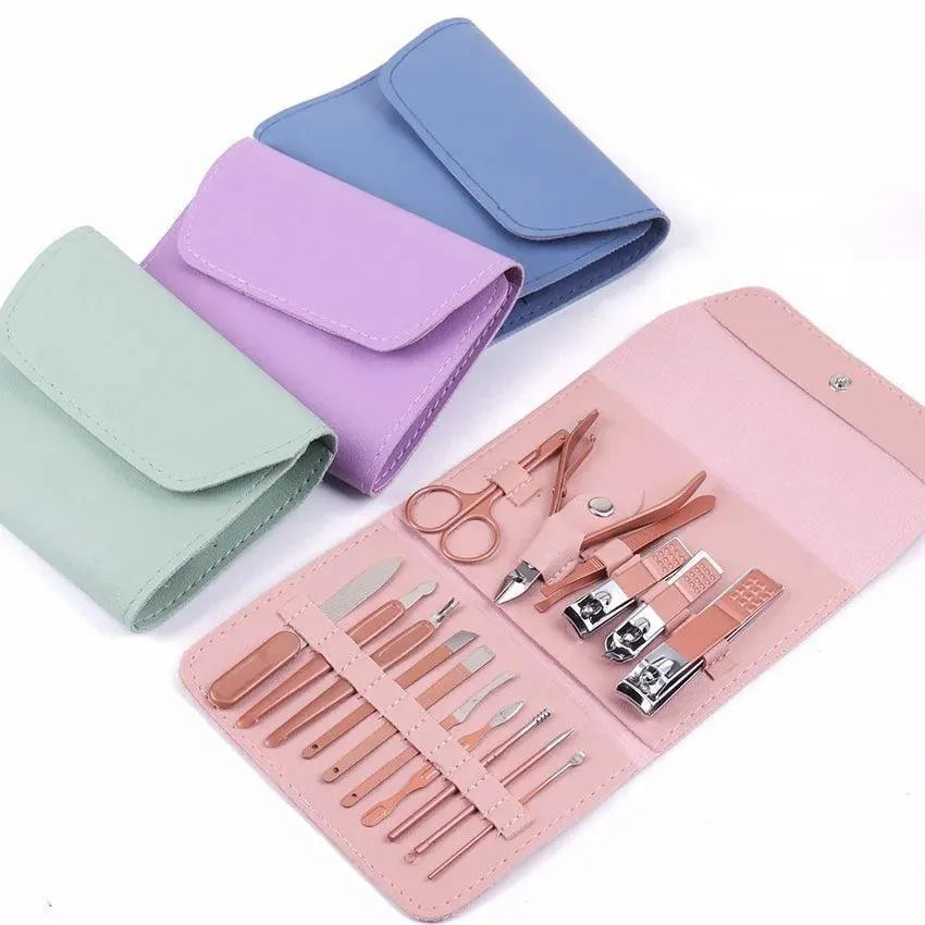 Premium Stainless Steel Manicure Pedicure Kit 16 Pcs Travel Friendly