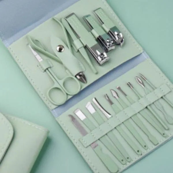 Premium Stainless Steel Manicure Pedicure Kit 16 Pcs Travel Friendly