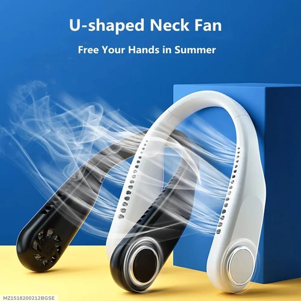 U-Shaped Neck Fan Black White Cooling Summer